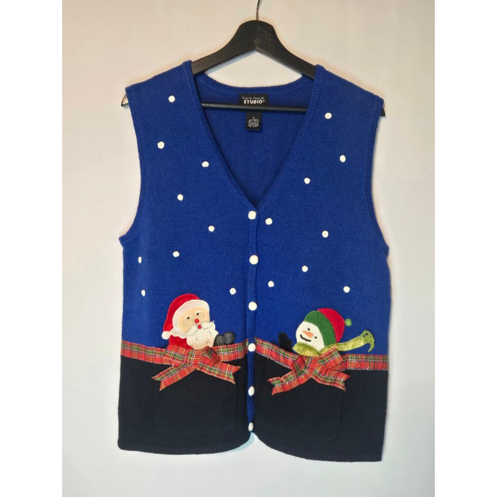 Vintage Women's Designers Original Studio Joy Christmas Sweater Vest
